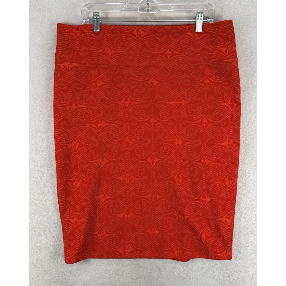 LuLaRoe Women's 2XL Red Cassie Pull On Business Casual Pencil Skirt